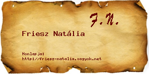Friesz Natália névjegykártya